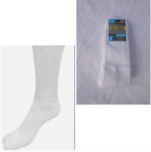 Men's White Full Cushion Socks 2 Pair Casual Everyday Utility Unisex Streetwear